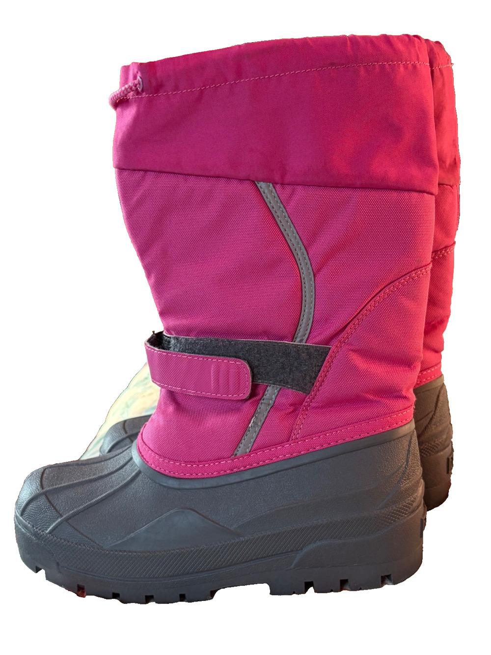 LL Bean Girls Snow Boots Sz 4 Removable Liners Pink Gray Winter Snow Ski Sleigh